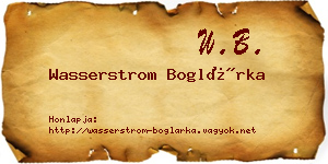 Wasserstrom Boglárka névjegykártya